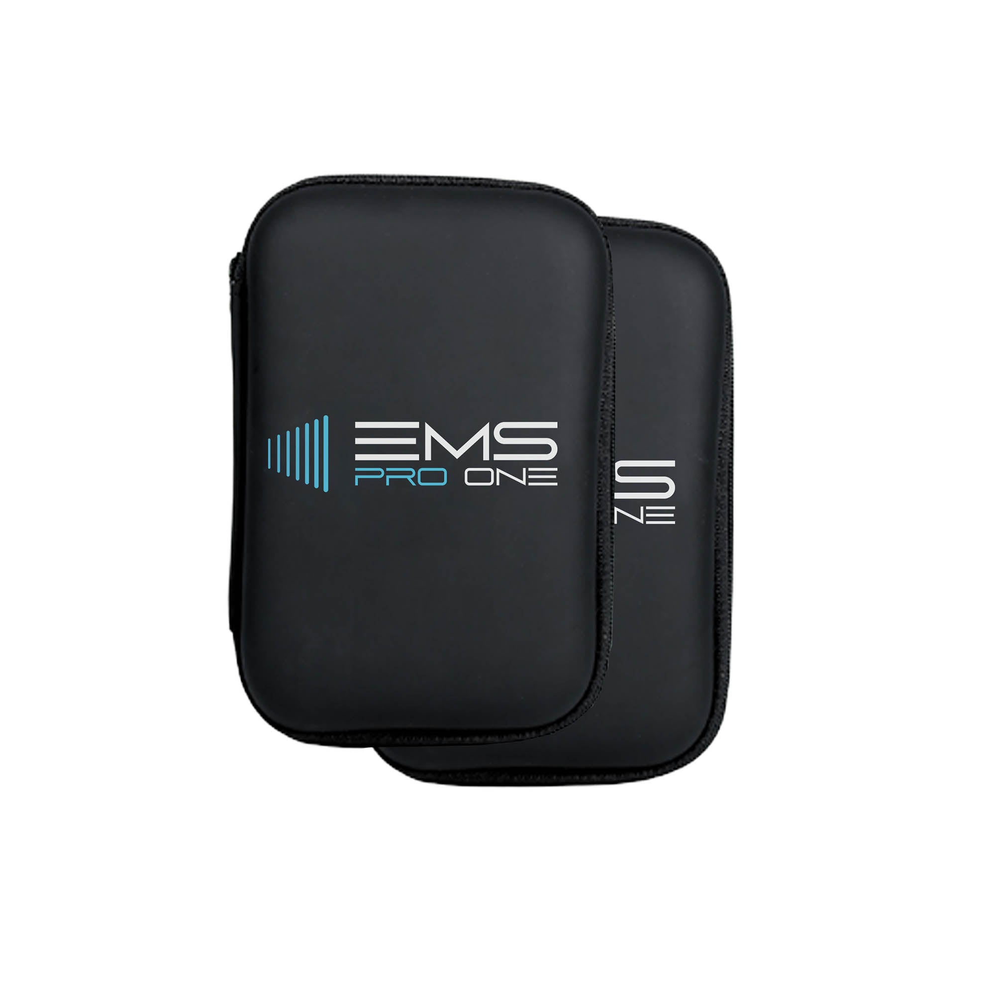 Two black EMS PRO ONE zippered cases with white and blue logo and vertical EMS branding